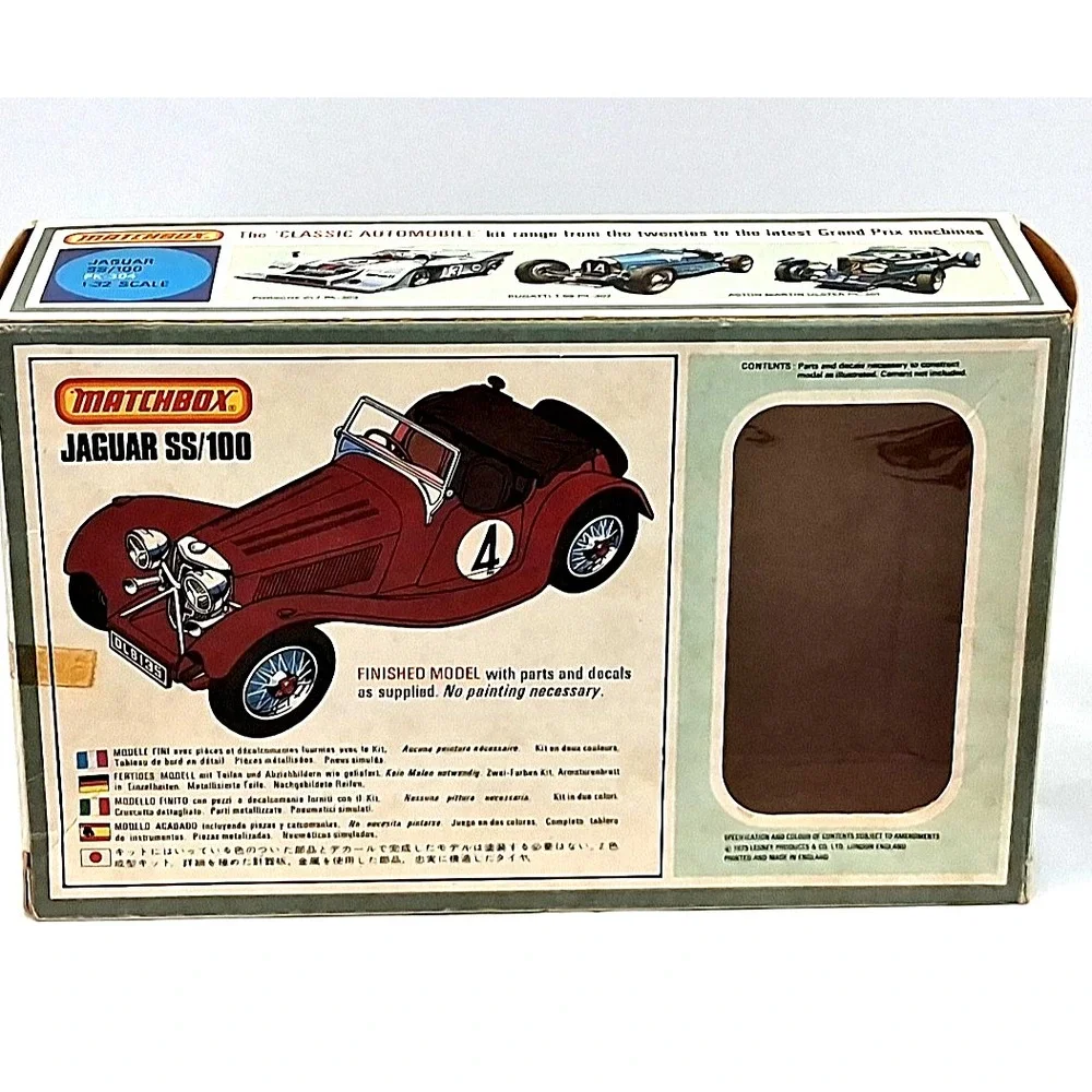 Vintage Matchbox Maquette 1:32 PK-304 JAGUAR SS/100 PARFAITEMENT  Emballage 1977